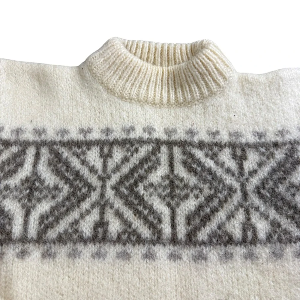 North Star Denmark Thick Wool Sweater Unisex Size Small Vintage Fair Isle Nordic